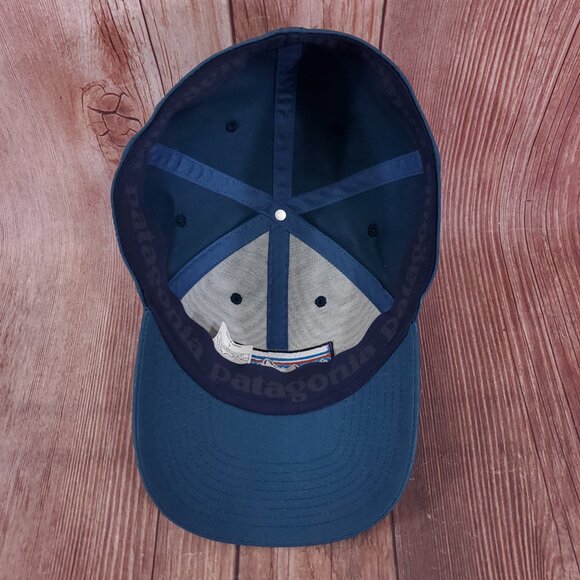 2017 Patagonia P-6 Logo Stretch Fit Hat Cap Mens Size Large Teal Blue 38098 - Picture 11 of 16